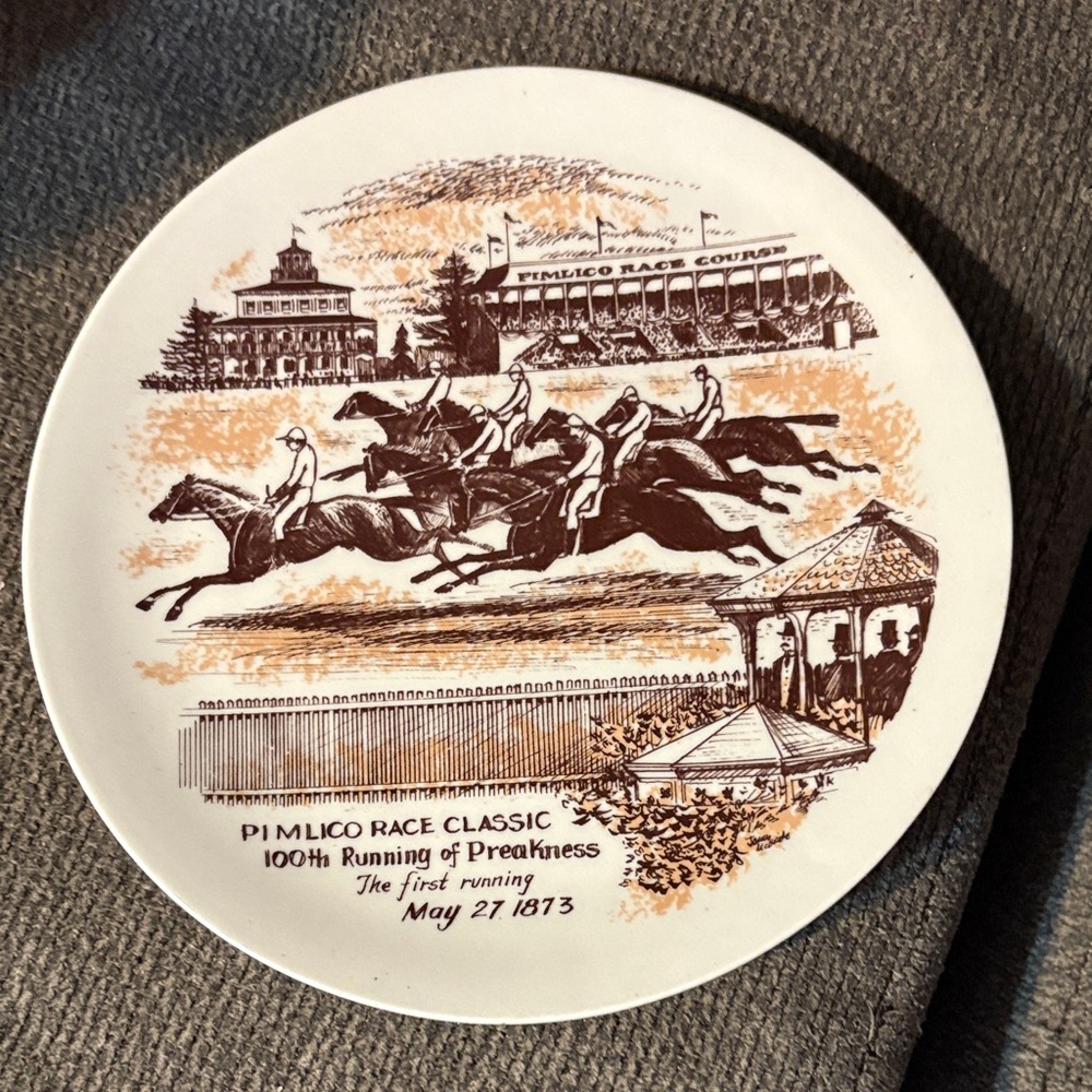 Pimlico Race Classic Commemorative Plate - Orange and Black